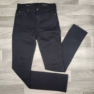 AG Jeans Mari Extended Jeans Women's Size 25/26 Black High-Rise Slim Straight